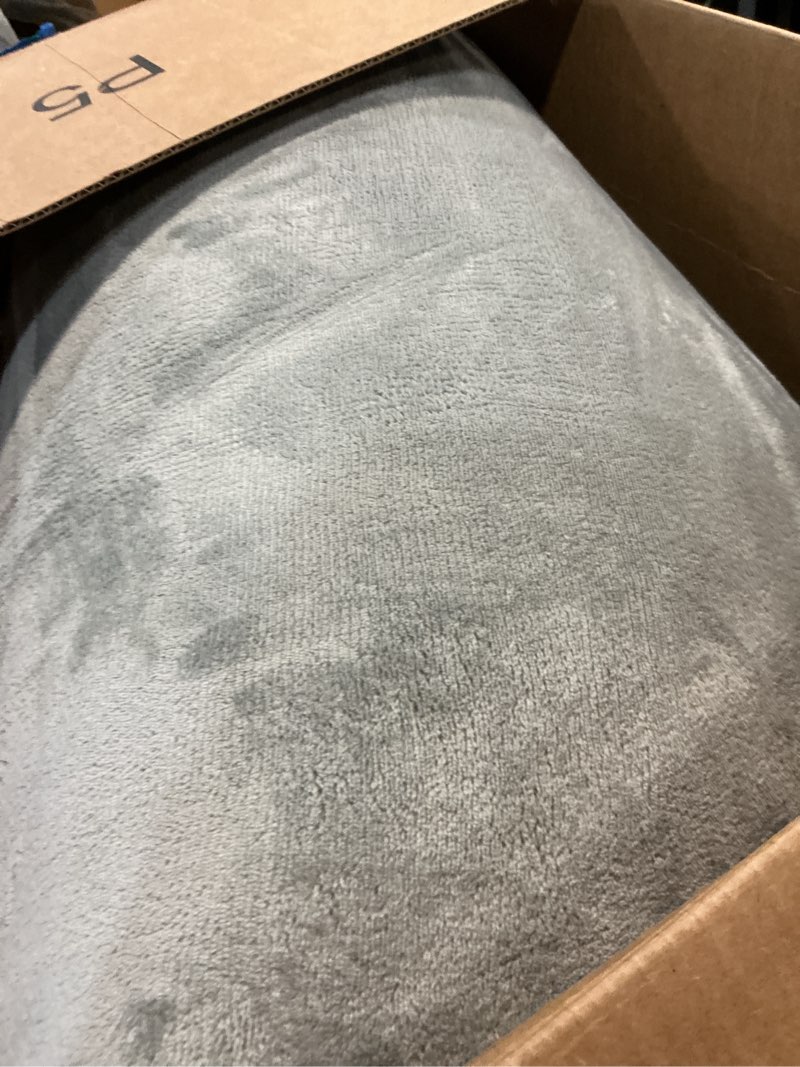 Condition photo showing As Is for Thick Baby Play Mat for Floor,59 x 71 Playpen Mat,Large Tummy Time Foam Mats,Ultra Soft Support & Plush Feel Nursery Kids Rug,Easy Care with Non-Slip Cushioned for Infant,Kids and Toddler Crawling,Grey Grey 71"x59"