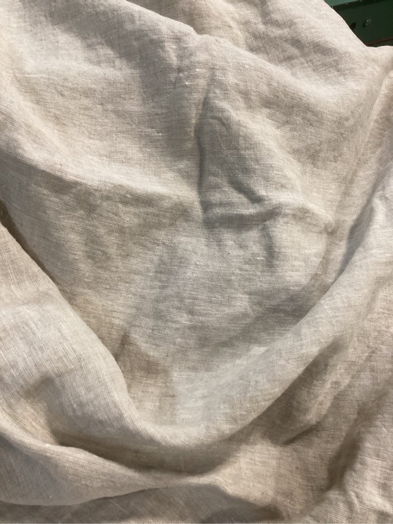 Condition photo showing As Is for european linen chambray fitted sheet 1 pcs  queen natural