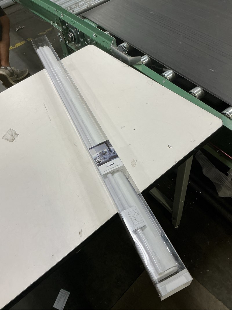 Condition photo showing New/Like New for AOSKY Cordless Roller Shades Blackout Blinds for Windows Room Darkening Rolled Up Shades with Spring System, UV Protection Window Shades Door Blinds for Home and Office (43\" W x 72\" H, White) 43\"W x 72\"H White