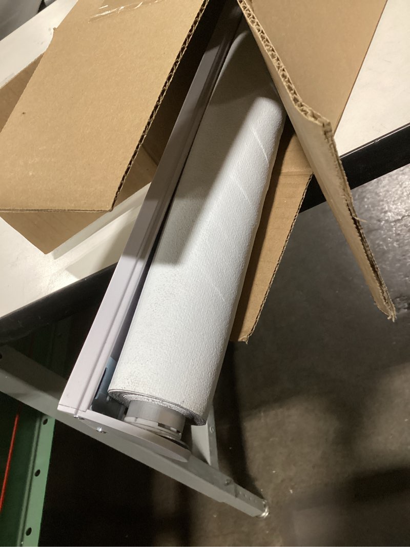 Condition photo showing As Is for Persilux Cordless Blackout Roller Shades for Windows, Free-Stop Shades with Valance, Thermal Insulated Fabric Window Blinds, UV Protection Shades for Home and Bedroom (Black,15" W x 64" H)