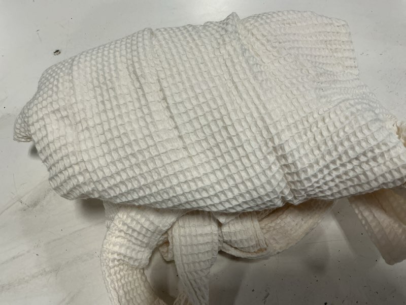 Condition photo showing Good Condition for organic turkish waffle robe long length, s, ivory