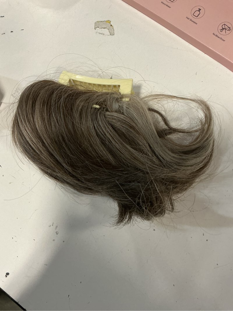 Condition photo showing Good Condition for CJL HAIR Claw Clip Short Ponytail Hair Extensions DIY Bendable Metals Messy Bun Hair Piece for Wonen Straight Synthetic Fake Hairpieces Ash Grey S-Ash Grey