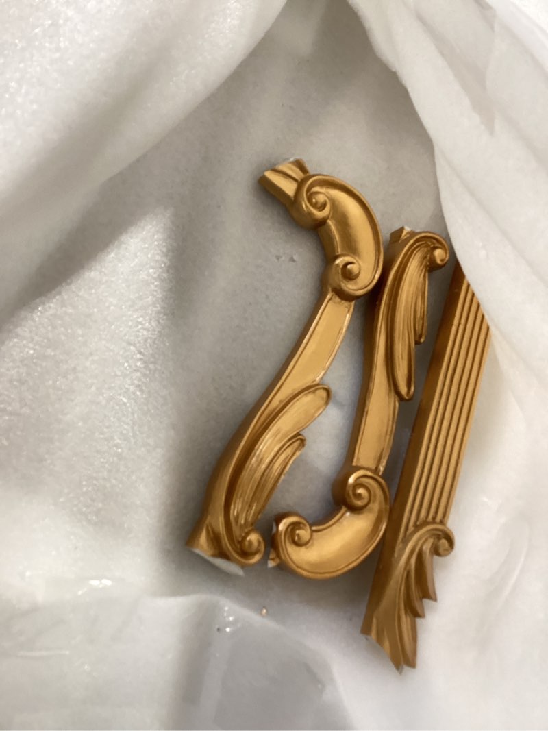 Condition photo showing As Is for 24 x 20 inch resin gold photo booth frame prop selfie for 2 people vintage baroque ornate picture frame collage for graduation wedding bridal friend party accessories supplies or home wall decor