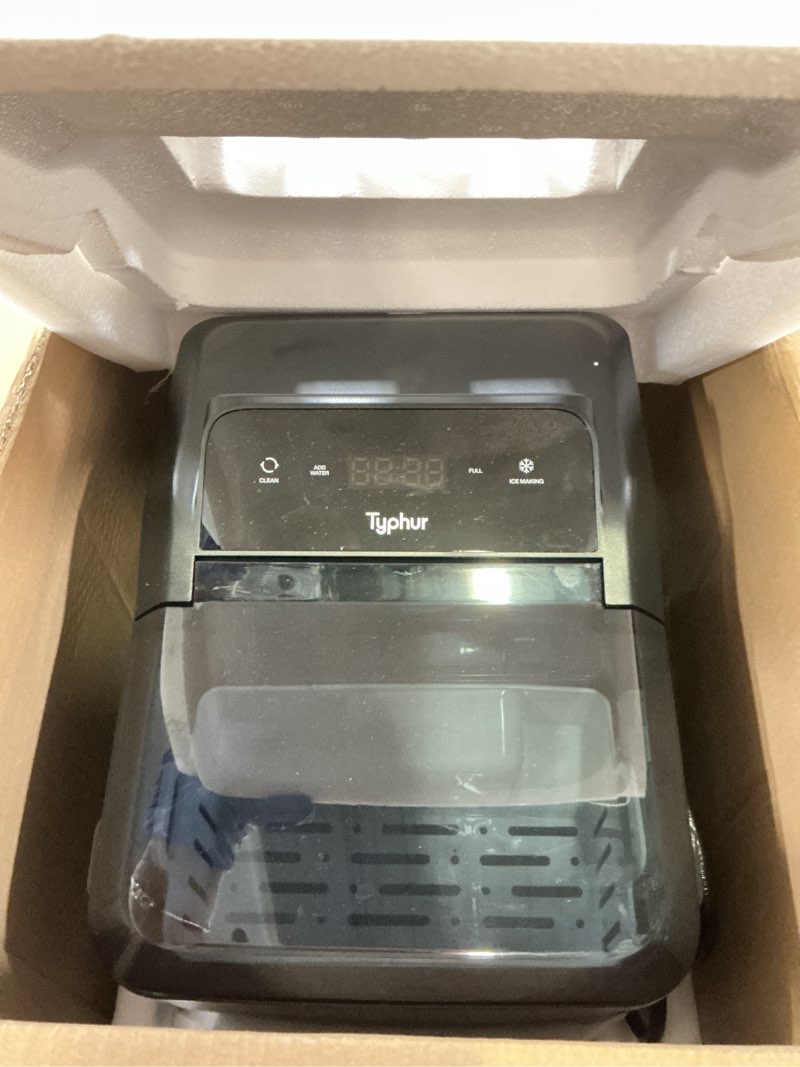 Condition photo showing Good Condition for typhur fast nugget ice maker countertop, chewable pebble & pellet ice machine with self-cleaning pump & 8-pack cleaners, 35lbs/24h crushed ice for kitchen, bar, rv, outdoor (black stainless steel)