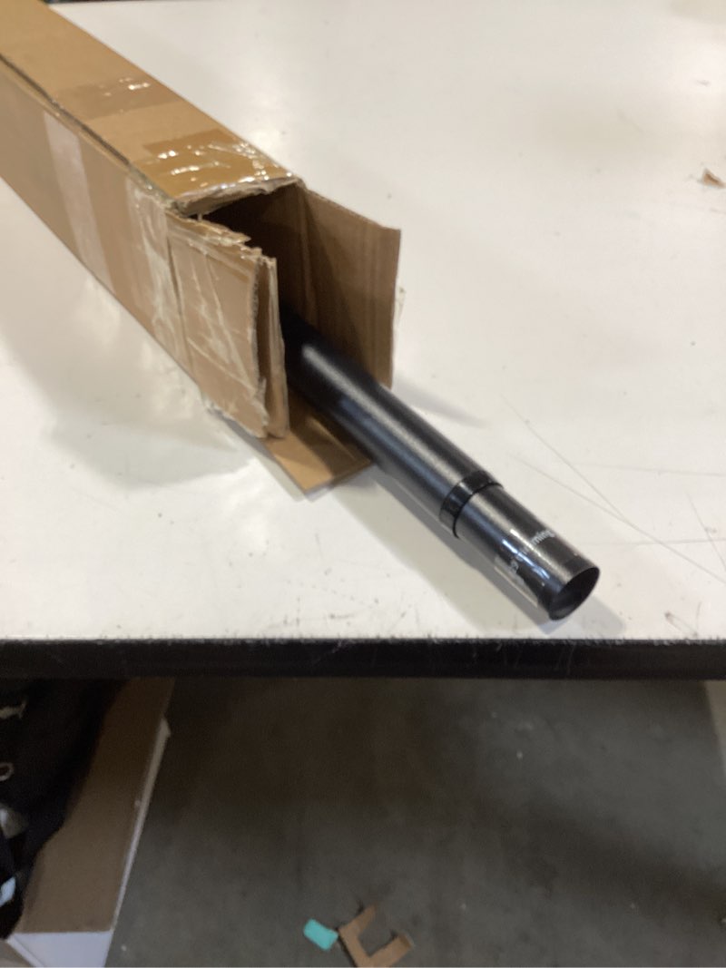 Condition photo showing As Is for tension curtain rod 51-126 inch, long curtain rod no drilling for window or bathroom, outdoor curtain rods for patio tension rods, easy to install, never rust, rod diameter 1.26 inches - black