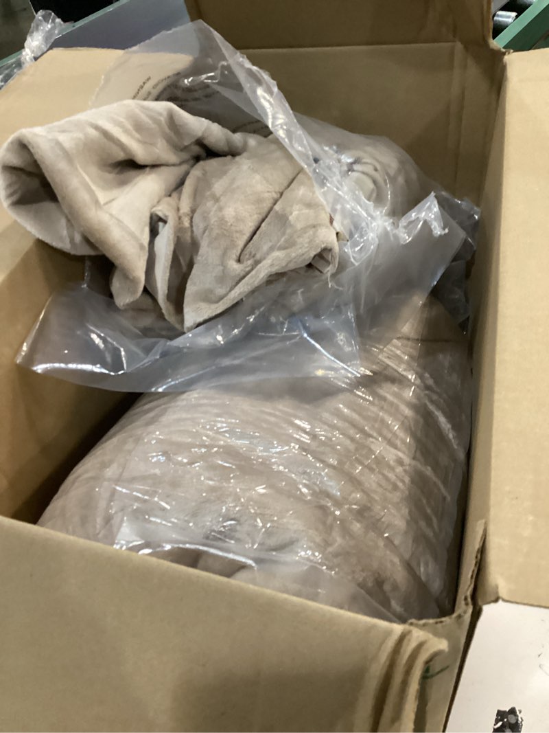 Condition photo showing Good Condition for Plush Queen Comforter Set Blue Grey, Flannel Velvet Comforter Sets 7 Pieces Bed in a Bag, Soft Warm Winter Bedding Set with Sheets, Pillowcases & Shams Beige Queen