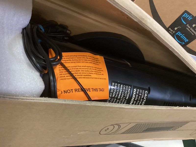 Condition photo showing Good Condition for Uthfy 38” Space Heater for Indoor Use, Electric Room Heater with Flame Effect, 120° Oscillation, 24H Timer, Remote Control, Thermostat & ECO Mode, Tip-over & Overheat Protection for Large Rooms