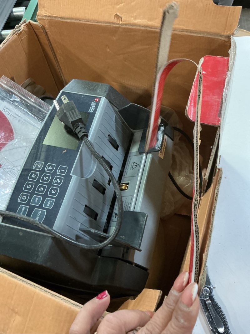 Condition photo showing As Is for Cassida 6600 UV – USA Business Grade Money Counter with UV/IR Counterfeit Detection – Top Loading Bill Counting Machine w/ ValuCount™, Add and Batch Modes – Fast Counting Speed 1,400 Notes/Min 6600 UV 6600
