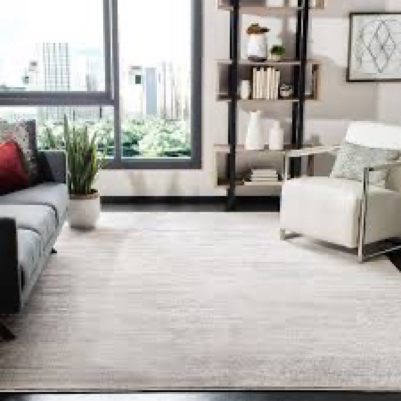 ( similar)SAFAVIEH Abstract Olivera Radiate Area Rug, Ivory/Silver, 8' x 10'