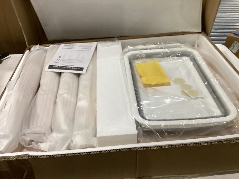 Condition photo showing New/Like New for FUNLIO Wooden Sensory Table with 2 Bins for Toddlers 1-5, 4-Level Height Adjustable Kids Activity Table with Anti-Warping Plywood Lid, Indoor/Outdoor Play Sand and Water Table, CPC Certified -Plasticleg