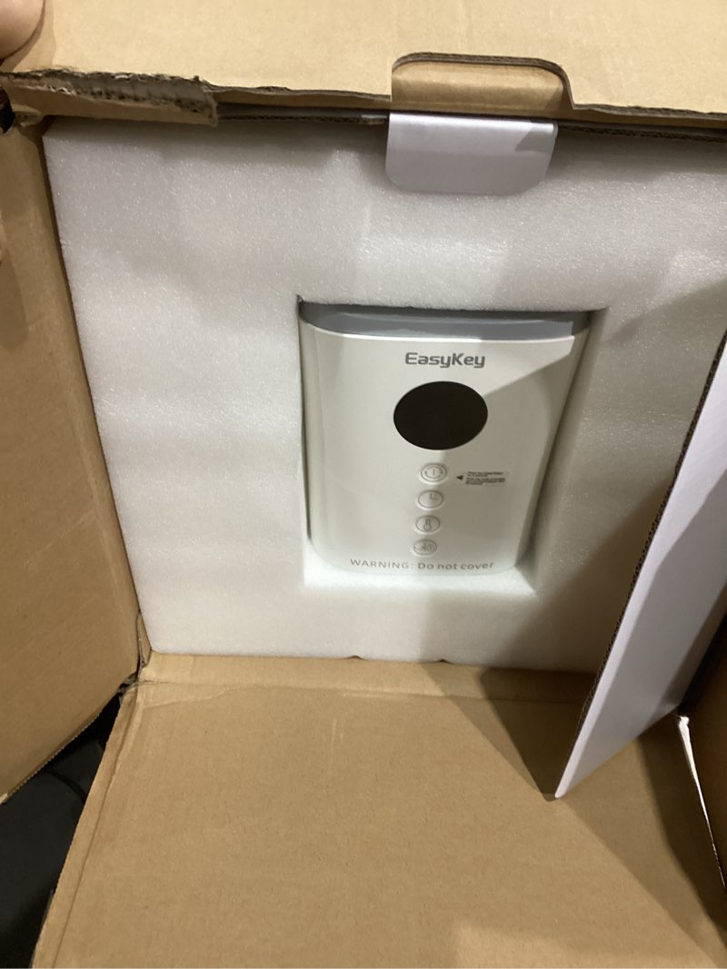 Condition photo showing Good Condition for Item similar)))))EasyKey 24\" Indoor Space Heater 1500W Ceramic PTC Large Room Heating with Air Purifying Filter Tower Heater 80° Wide Angle Oscillation, Timer Overheating and Fall Protection, White)