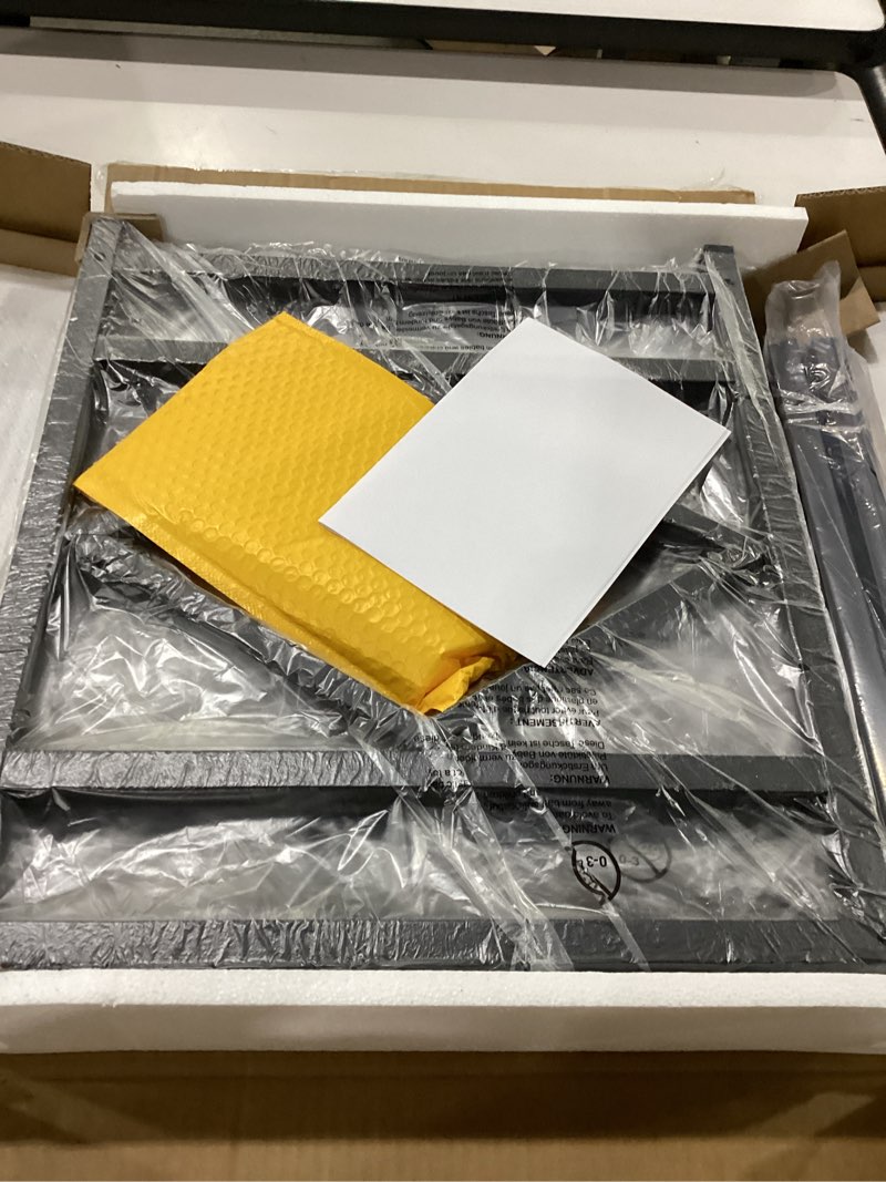 Condition photo showing New/Like New for hodgson mini fridge stand table with large capacity storage, 18” rustic industrial end table side table with 2-tier for beverage, refrigerator, dorm, apartment,office, bedroom corner industrial brown