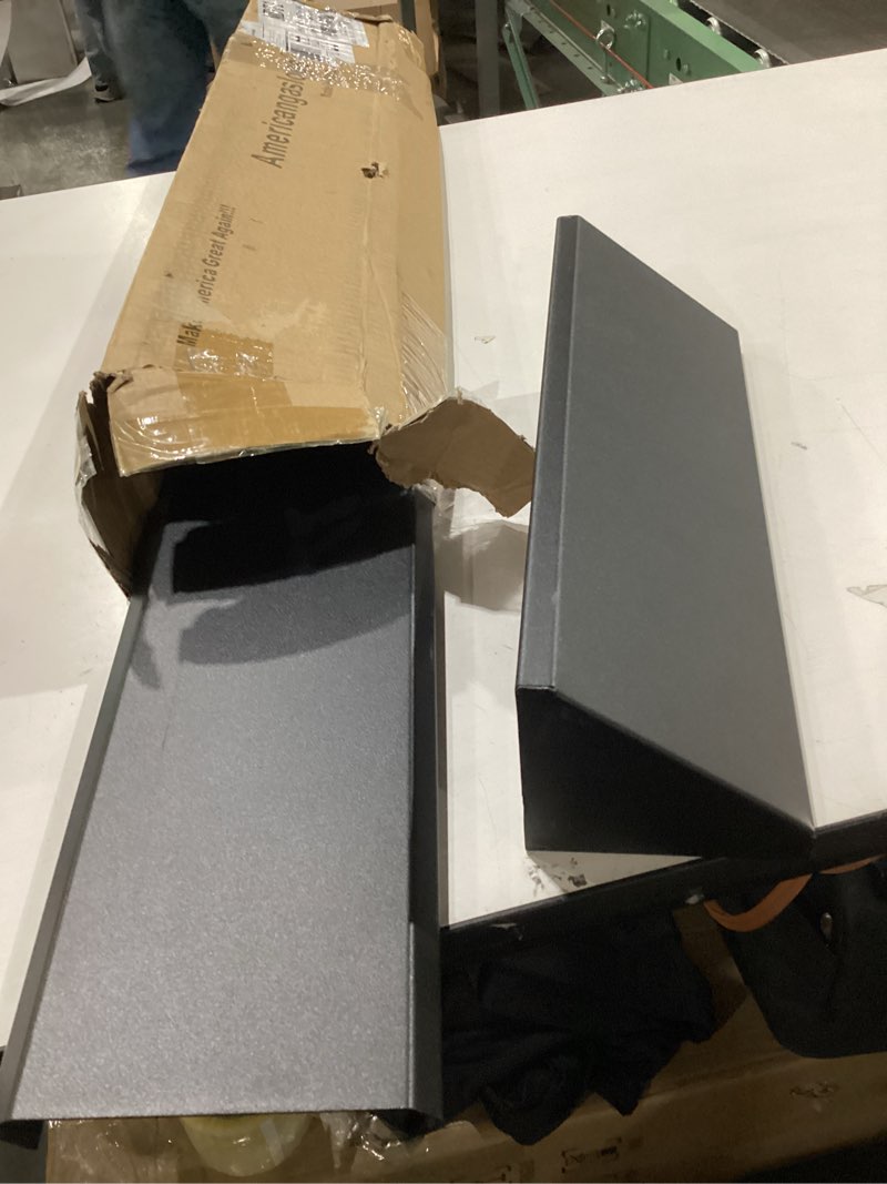 Condition photo showing As Is for Black Adjustable Fireplace Hood for 28 to 48" Harmony Burners Fireplace Hood Heat Shield ?Patent Applied?