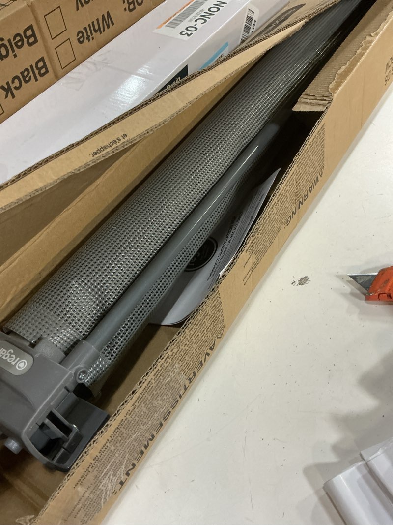 Condition photo showing As Is for regalo extra wide retractable baby gate, award winning brand, expands up to 50" wide, easy install, includes installation template, locking indicator