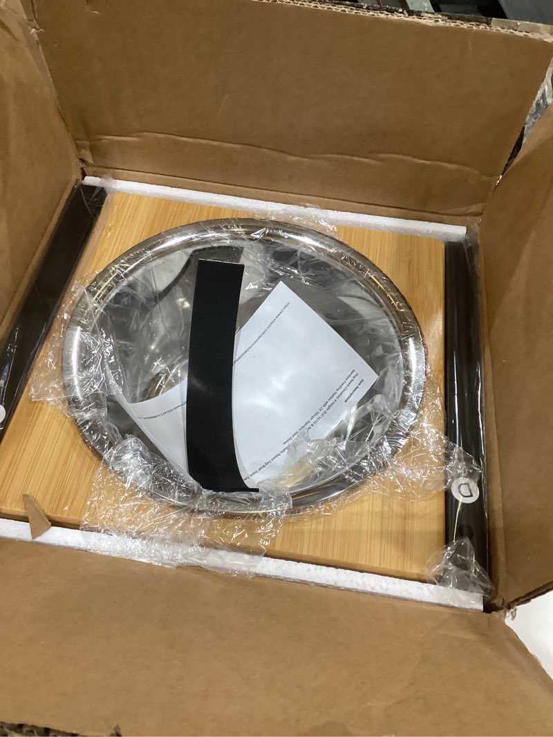 Condition photo showing New/Like New for Dog Bowls Elevated, 4 Height (9.6" to15) & Angle (0-20°) Adjustable Raised Dog Bowl Stand, Elevated Dogs Bowl for Medium to Large Sized, Bamboo Feeding Station with 2X 10cups Stainless Steel Dishes