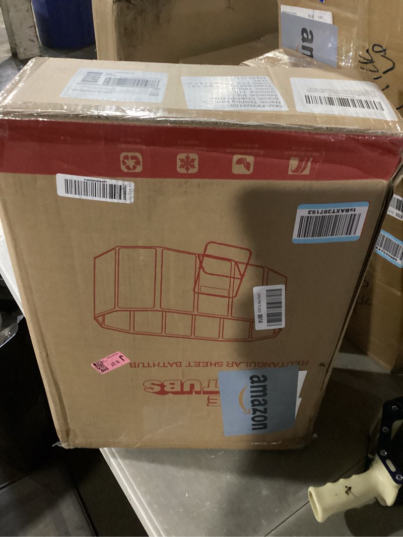 Condition photo showing New/Like New for portable bathtub for adult 59" large collapsible cold plunge bathtub foldable no installation ice bath tub for shower stall, bathroom hot spa soaking standing tub champagne od 59''lx42.5''wx19.7''h,id 59''lx24.4''wx19.7''h