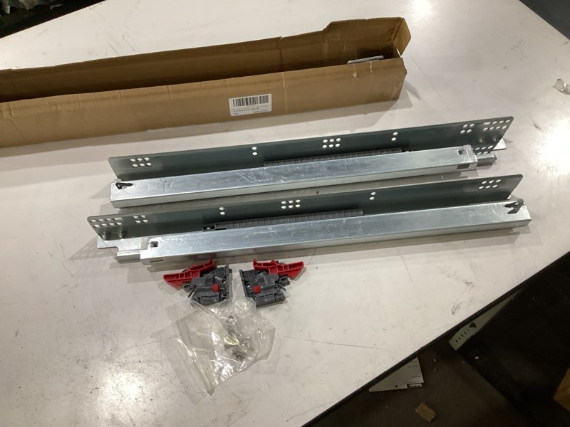 Condition photo showing Good Condition for undermount drawer slides 21 inch 1 pair, soft close full extension drawer slides bottom mount with rear mounting bracket and locking devices, hidden under mount tracks 100lb load capacity