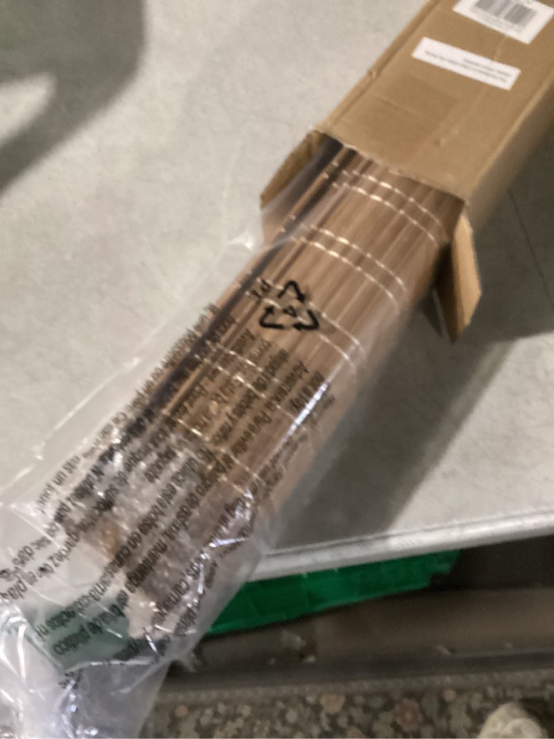 Condition photo showing New/Like New for lazblinds no tools no drill cordless bamboo roman shades, light filtering window treatment, roll up bamboo blinds for windows 24'' w x 72'' h, brown light filtering-brown206 24" w x 72" h