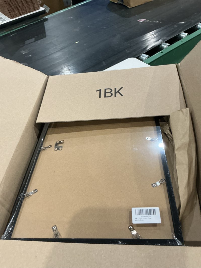 Condition photo showing New/Like New for hukonhep 12x19 black picture frames, photos frame with plexiglass, wall gallery photo frames, horizontal and vertical for wall mounting, home office decoration 12"x19"