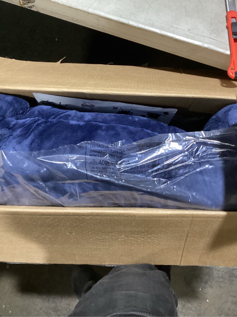 Condition photo showing New/Like New for Lazy Chair with Folding Ottoman,Leisure Sofa Chair,Soft Fabric Armchair with Armrests and Side Pockets, Reading Chair with Footrest for Living Room, Bedroom, Office (Plush Navy)