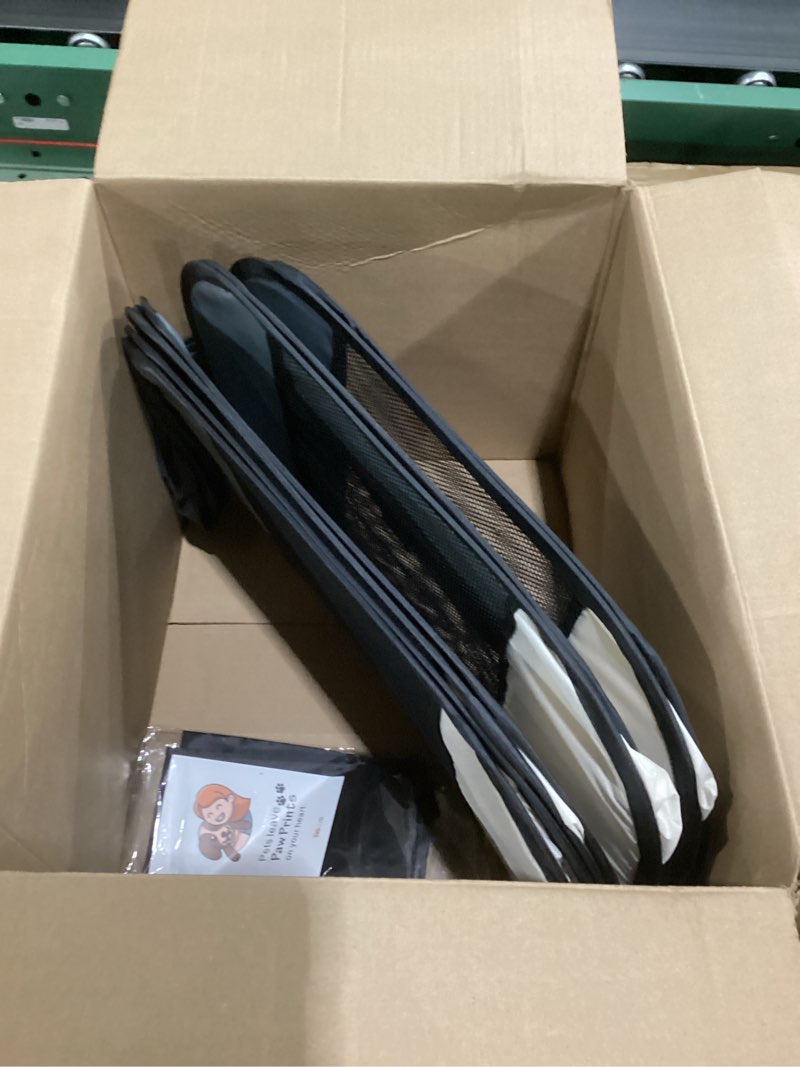 pet cat playpen for indoor cats enclosed, puppy dog play pen for outdoor travel camping (medium size, beige & dark grey) beige-grey m [35.5" x 35.5" x 23.1"]