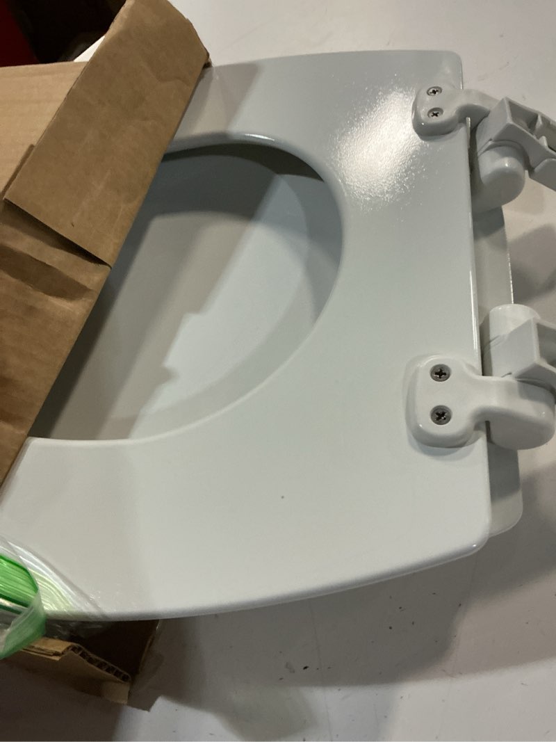Condition photo showing As Is for mayfair 1847slow 000 kendall slow-close  removable enameled wood toilet seat that will never loosen  1 pack elongated - premium hinge  white