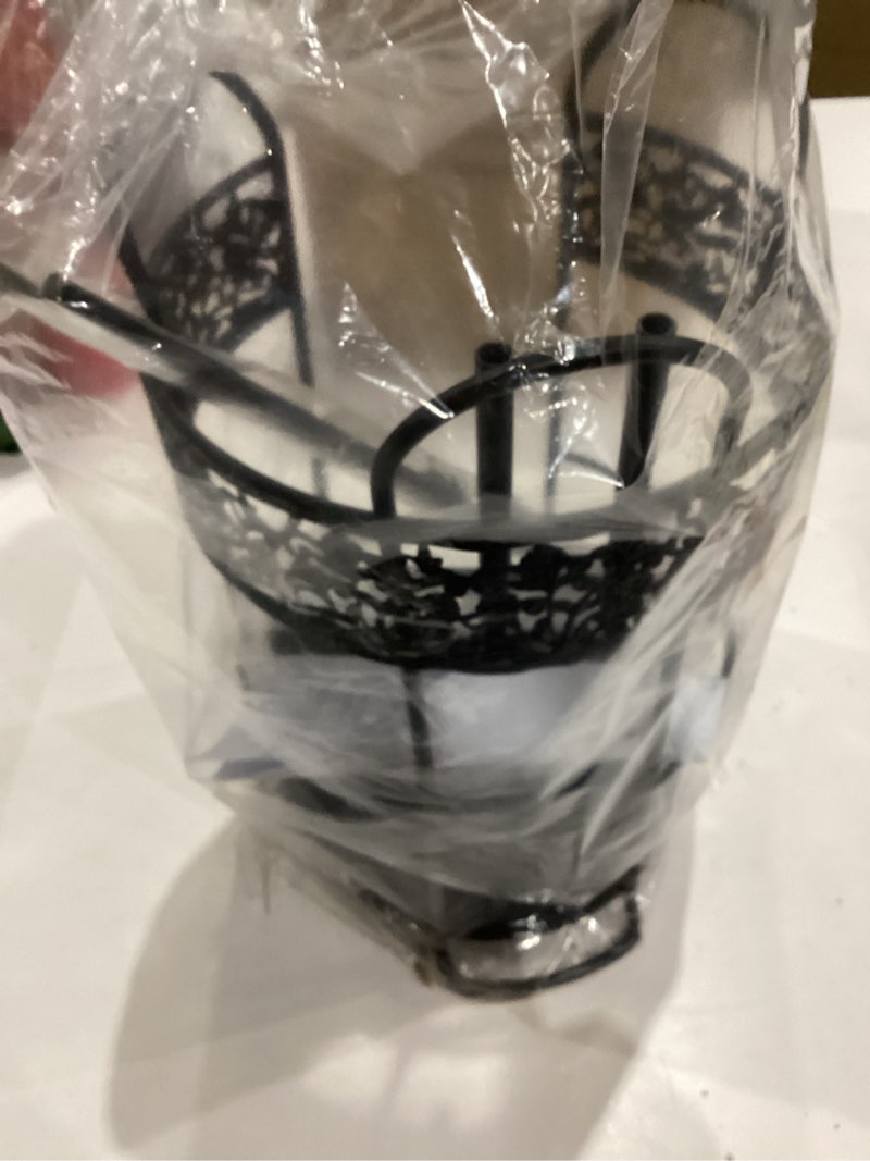 Condition photo showing Good Condition for Toilet Paper Holder Stand with Adjustable Shelf & Paper Roll Dispenser, Floor Bathroom Storage, Free Standing Toilet Tissue Holder for Mega Rolls, Floral Pattern, Black
