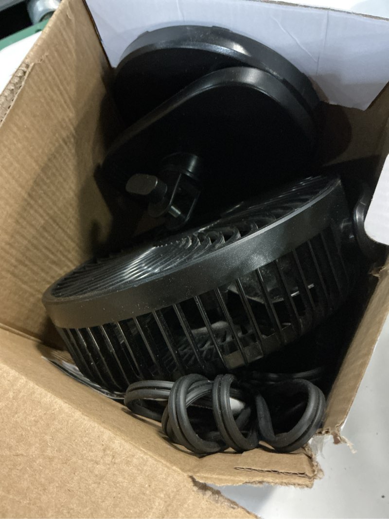 Condition photo showing As Is for mainstays 6-inch new desktop or clip-on ac electric personal indoor fan with 2 speeds, black