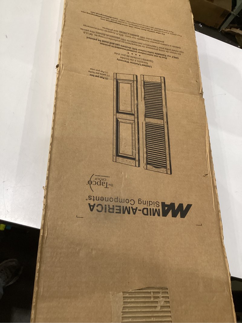Condition photo showing Good Condition for a pair of exterior window shutters,gray 