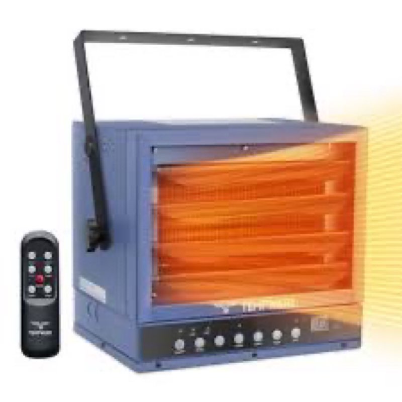 TEMPWARE 10000W Electric Garage Heater 240V, Digital Fan-Forced Ceiling Mount Shop Heater with ECO M