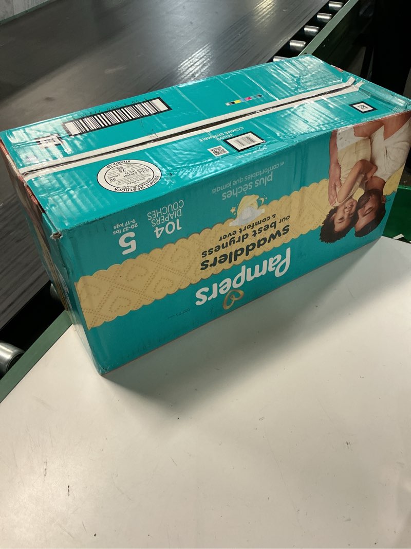 Condition photo showing New/Like New for pampers baby diapers - swaddlers - size 5, 104 count, ultra absorbent disposable infant diaper size 5 104