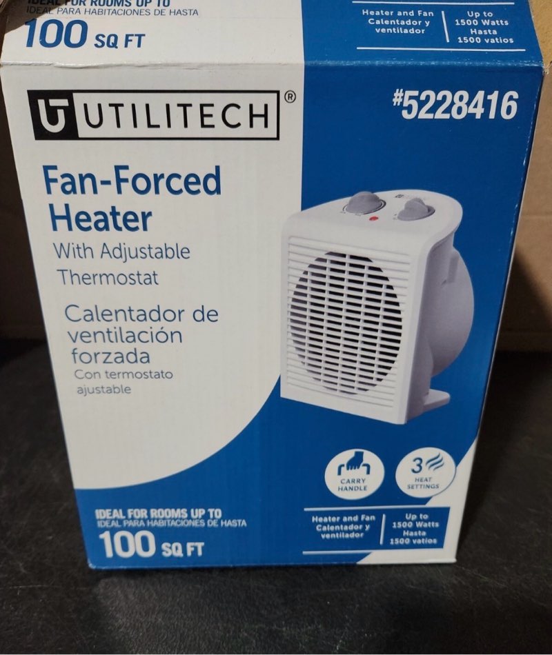 Utilitech Up to 1500-Watt Utility Fan Compact Personal Indoor Space Heater