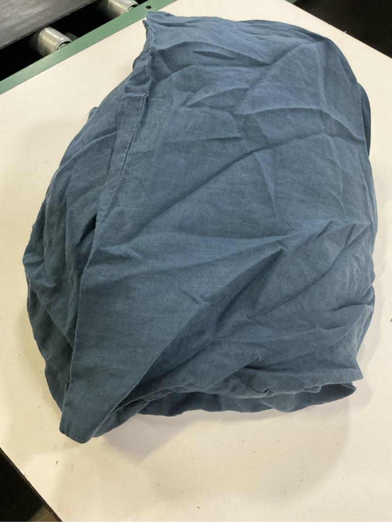 Condition photo showing Good Condition for european linen duvet cover set, twin, indigo blue