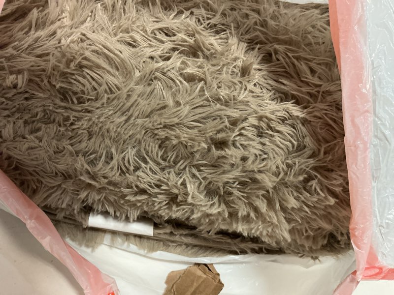 Condition photo showing As Is for 6x9 area rugs for living room rug: soft fluffy shag gray camel rugs for bedroom, non-slip large fuzzy plush rug indoor floor carpet for nursery kids boys girls room, dorms, playroom, modern home decor gray camel 6' x 9' (rectangular)