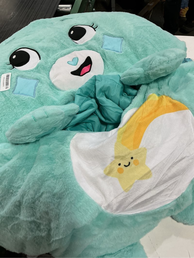 Condition photo showing Good Condition for Happy Nappers: Care Bears Sleep Sack Large - Wish Bear - 66 x 30, 2-in-1: Plush Character Opens Into Sleeping Bag, Soft Nap & Play Animal, Kids 3+