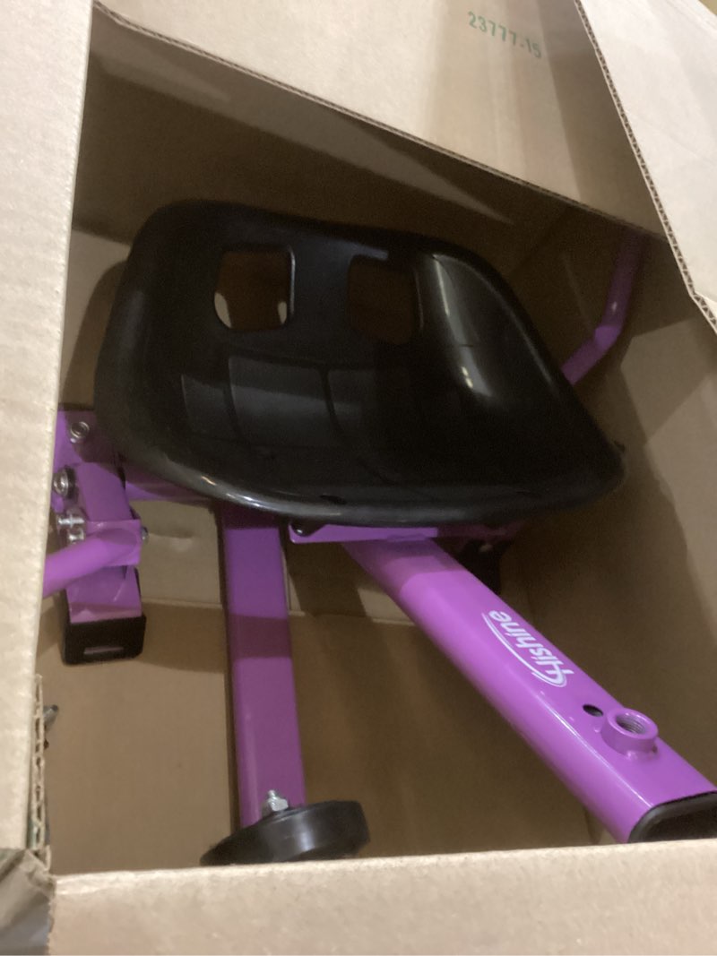 Condition photo showing As Is for Hoverboard Seat Attachment for 6.5”-10” Hover Board, Buggy Go Kart Conversion Kit, Accessory for Self Balancing Scooter, Hoverboards Go-Cart for Kids or Adults Purple