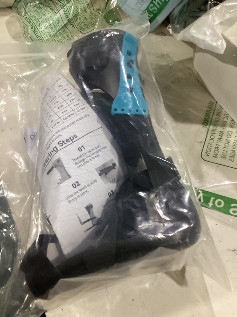Condition photo showing Good Condition for komzer afo drop foot brace is a adjustable orthotic device used for ankle support & gait training, capable of fitting different shoe types with low-profile design to address causes of foot drop from stroke, injury & nerve damage (s/right) black s-right
