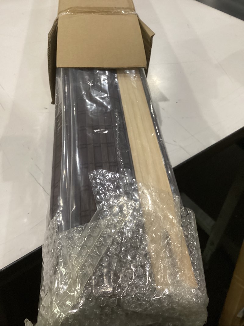 Condition photo showing New/Like New for seeye cordless bamboo roman shades, blackout natural bamboo blinds for indoor windows, roll up blind privacy shade for home, office, door, uv resistant & easy to install, 30" w x 64" h, brown privacy - brown 30"w x 64"h