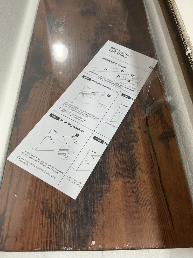 Condition photo showing Good Condition for LaVie Home Floating Shelves, 36 Inch Wall Shelf Set of 2, Hanging Shelf with Invisible Brackets, Wall Decor for Bathroom, Bedroom, Living Room, Kitchen Storage, Modern White 36 Inch White