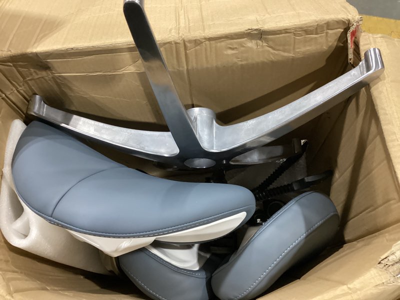 Condition photo showing As Is for rolling stool with back support&split seat,500lb saddle stool with wheels | adjustable height& backrest|360° swivel|silent pu casters|ergonomic padded seat for hair stylist for dentist salon tattoo grey