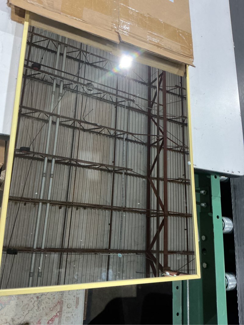 Condition photo showing Good Condition for scwf-gz 57x16 door hanging full length mirror, floor stand (height 5.7ft just body in1.3ft) / wall mounted metal frame arch dressing mirrors for bedroom living room 57 inch gold gold 57"l x 16"w