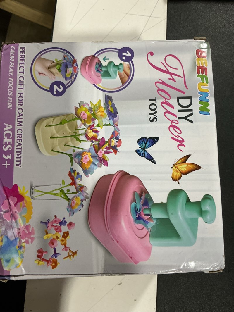 Condition photo showing New/Like New for beefunni flower bouquet craft kits, diy arts and crafts for kids 4-6-8, upgrade colorful flowers toys for 4 5 6 7 8+year old girl birthday gifts ideas,toddler creative educational activities pink