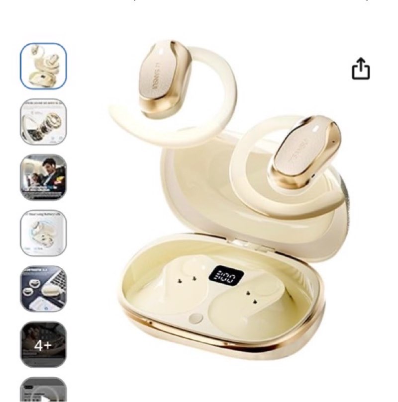 open-ear headphones?earbuds wireless bluetooth 5.4 with smart digital display,ipx4 waterproof stereo headphones,30h playtime,deeper bass,enc noise cancellation (secret night blue)