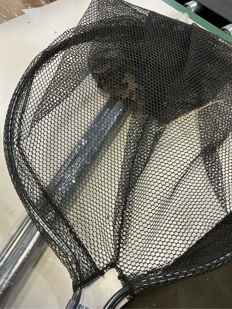 Condition photo showing As Is for catch net - small animal catcher for chicken, duck, goose, fish, cat, bird, raccoon, dog and others (43"-78" handle with 20" net opening) black