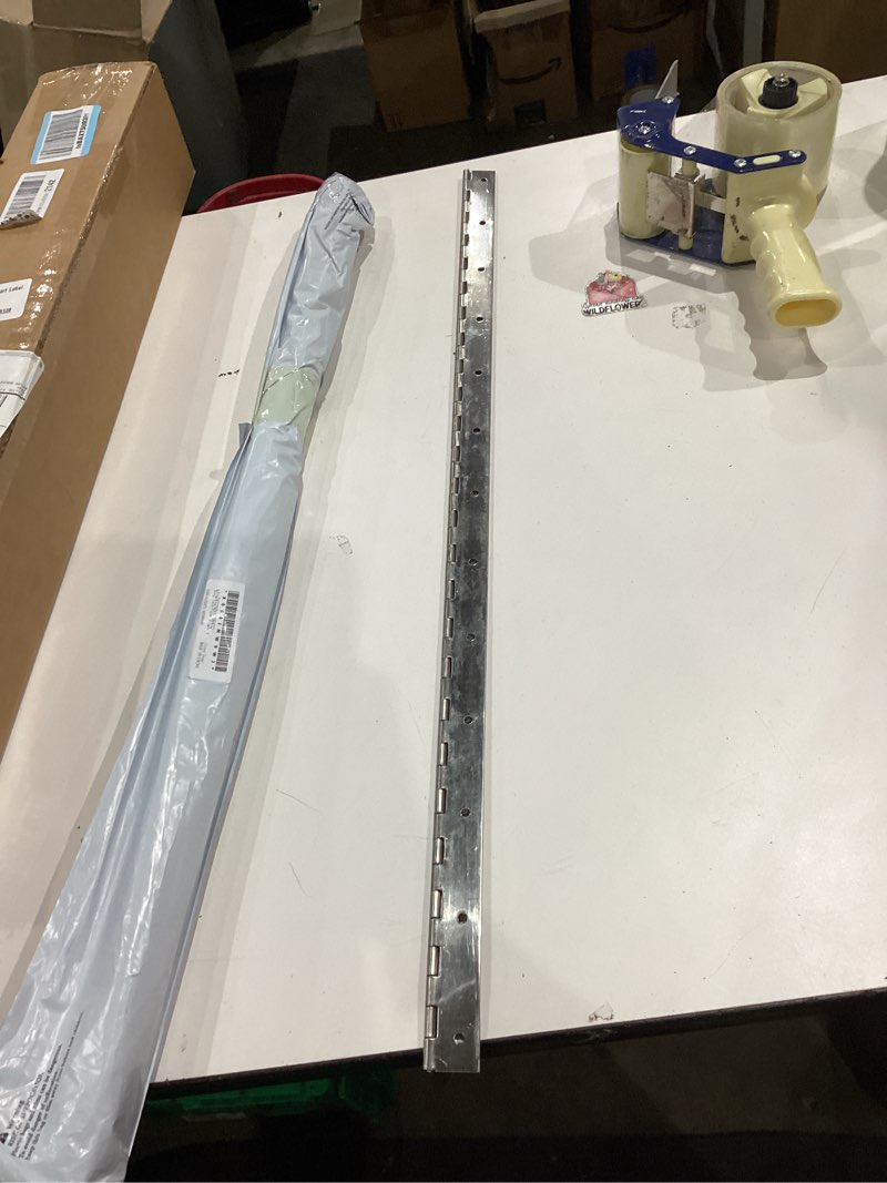 Condition photo showing As Is for not exact similar to pack piano hinge inch wide stainless steel piano hinge thick continuous hinges for heavy duty cabinet, door, toolbox, woodworking, furniture, silver