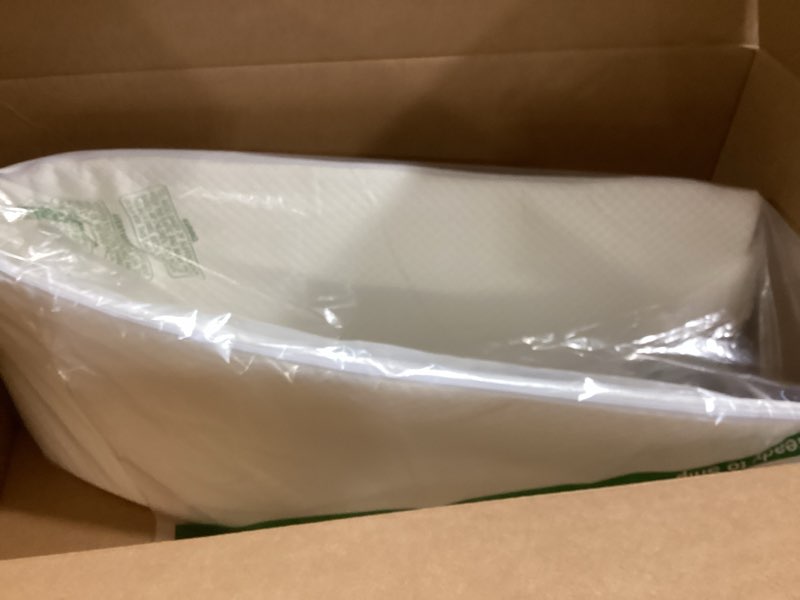 Condition photo showing Good Condition for triangle bed gap filler king high density foam headboard gap filler pillow with 2 pcs pockets and removable washable cover, prevent items from falling