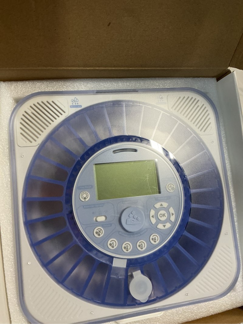 Condition photo showing Good Condition for 28-day(1x) automatic pill dispenser – one-press daily dispense (no app), easy-to-use slide-door cup, sound & light alerts, moisture-proof dual desiccants, large compartments for tablets & capsules