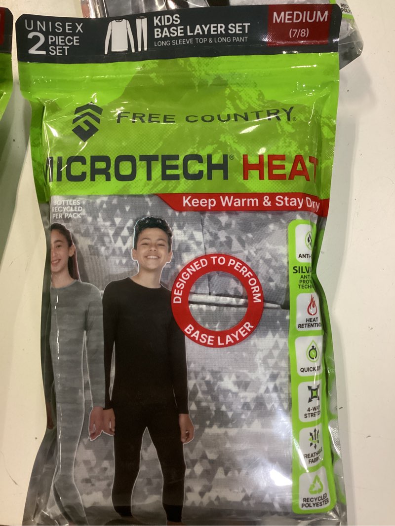 Condition photo showing New/Like New for  free country kids microtech heat 2-piece base layer set medium