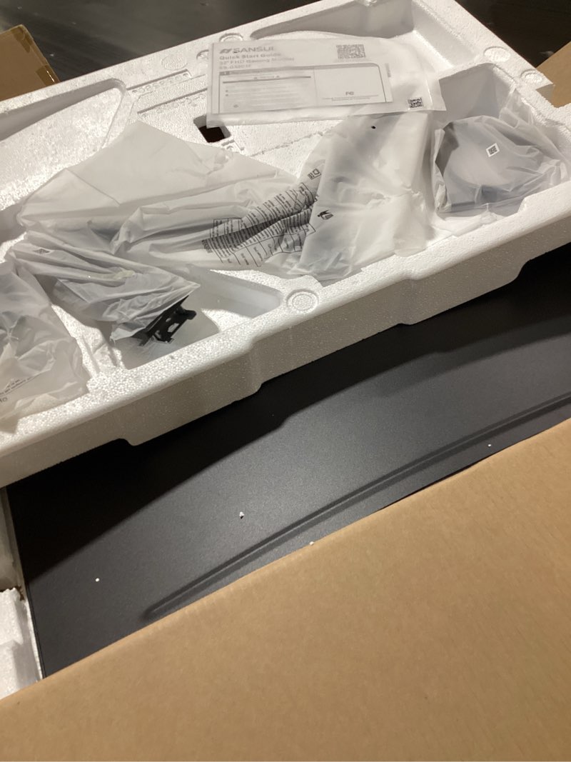 Condition photo showing As Is for SANSUI 32 Inch Curved 240Hz Gaming Monitor High Refresh Rate, FHD 1080P Gaming PC Monitor HDMI DP1.4, Curved 1500R, 1Ms MPRT, HDR,Metal Stand,VESA Compatible(DP Cable Incl.) 32 Inch 240Hz Curved Gaming FHD