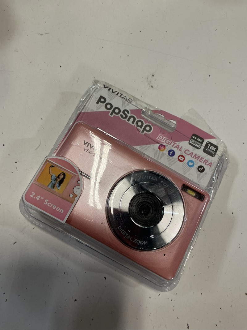 Condition photo showing Good Condition for vivitar popsnap digital camera, pink, 16x zoom, 1080p, micro sd, single pack